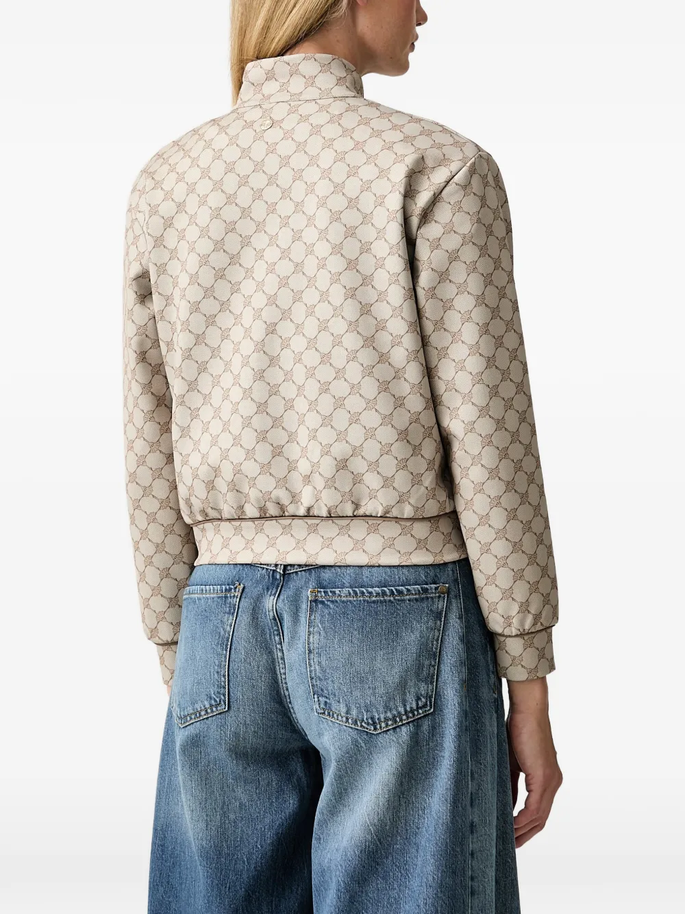 Joop! Sweater met korenbloem-print en rits Bruin