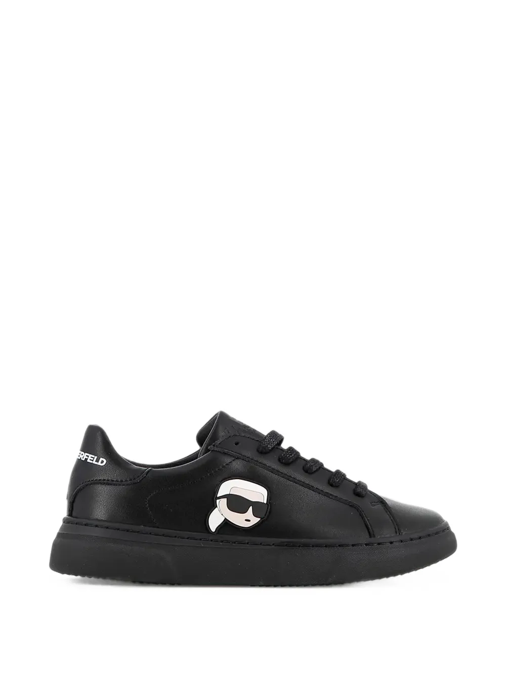 Karl Lagerfeld Kids logo-patch leather sneakers - Nero