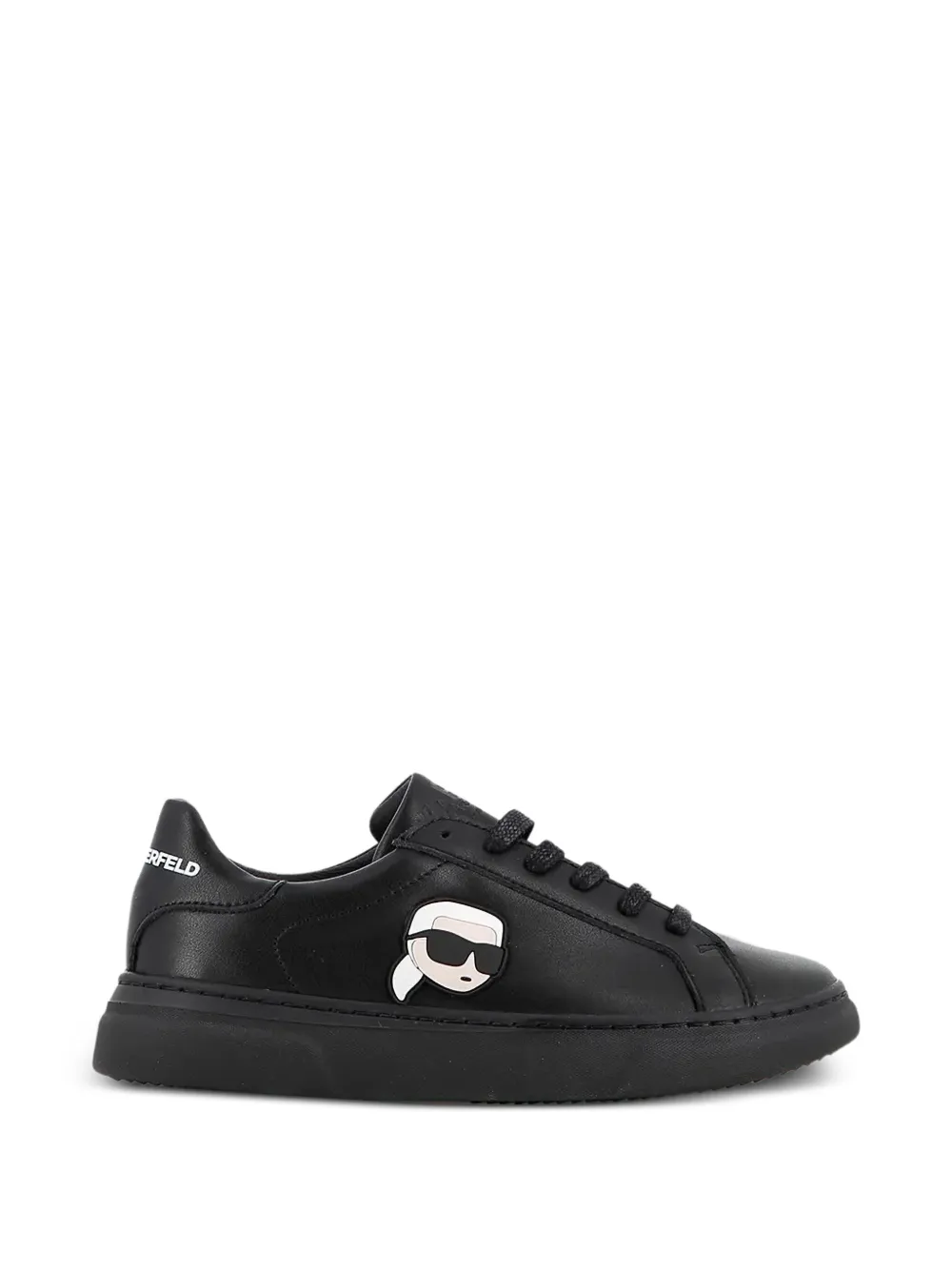 Karl Lagerfeld Kids logo-patch leather sneakers - Nero