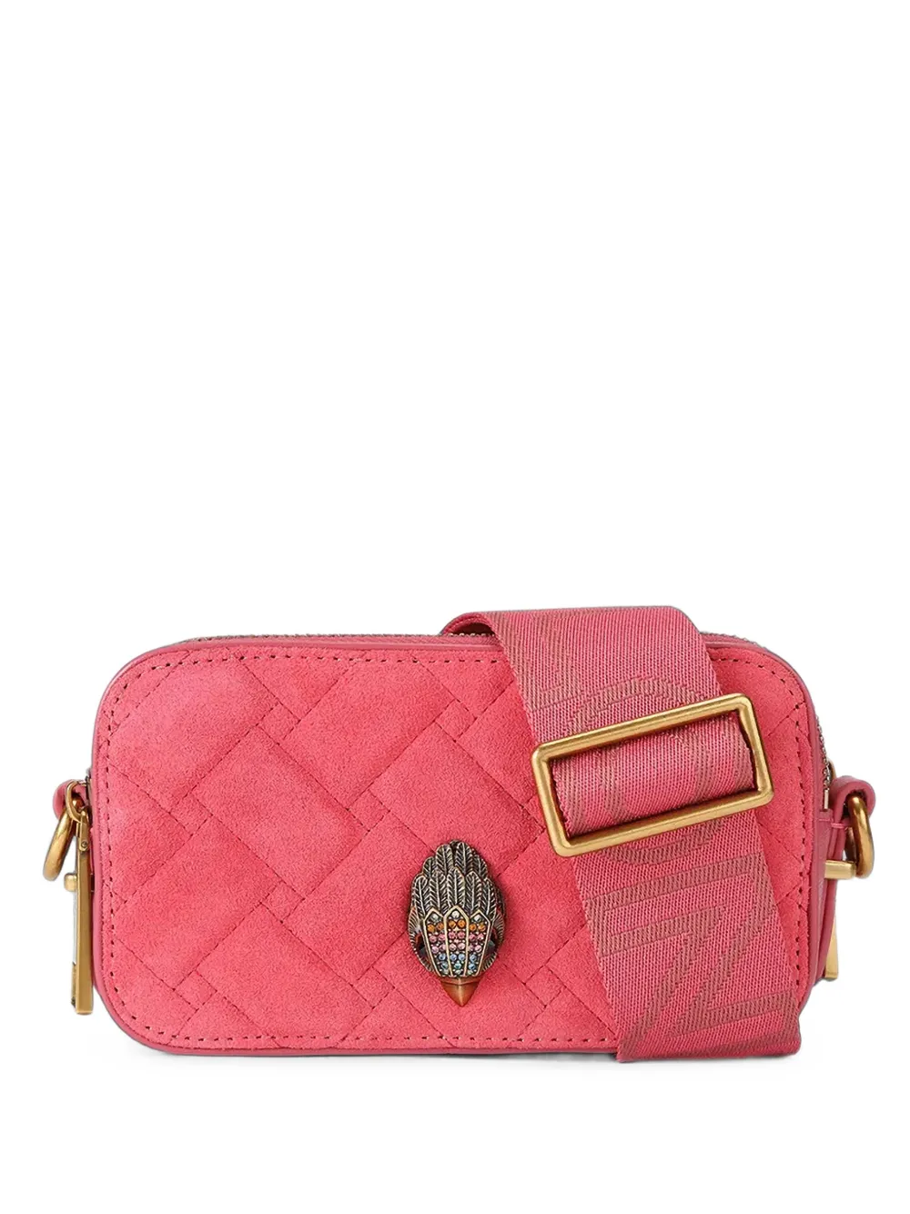 Kurt Geiger London Eagle-plaque woven-effect shoulder bag - Rosa