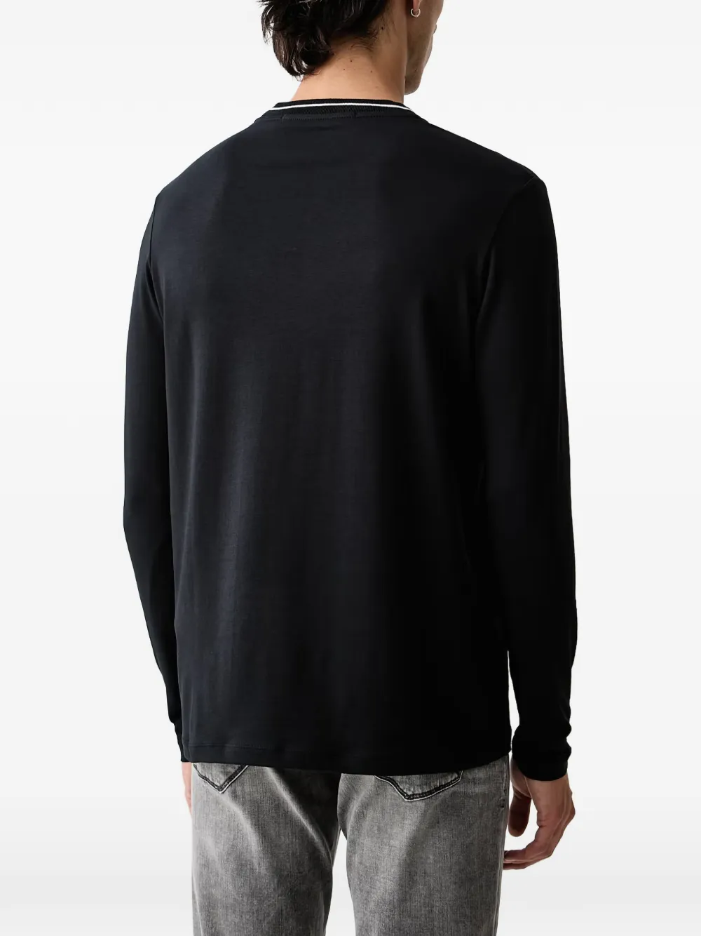 Karl Lagerfeld Top met logo-detail en contrasterende rand Zwart