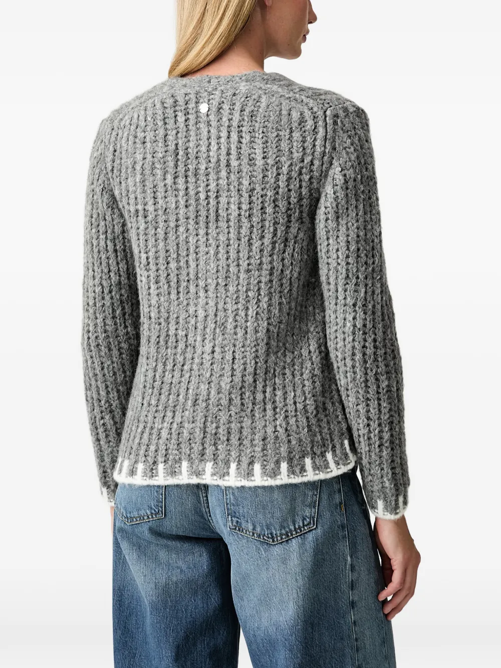 Joop! Grofgebreid vest Grijs