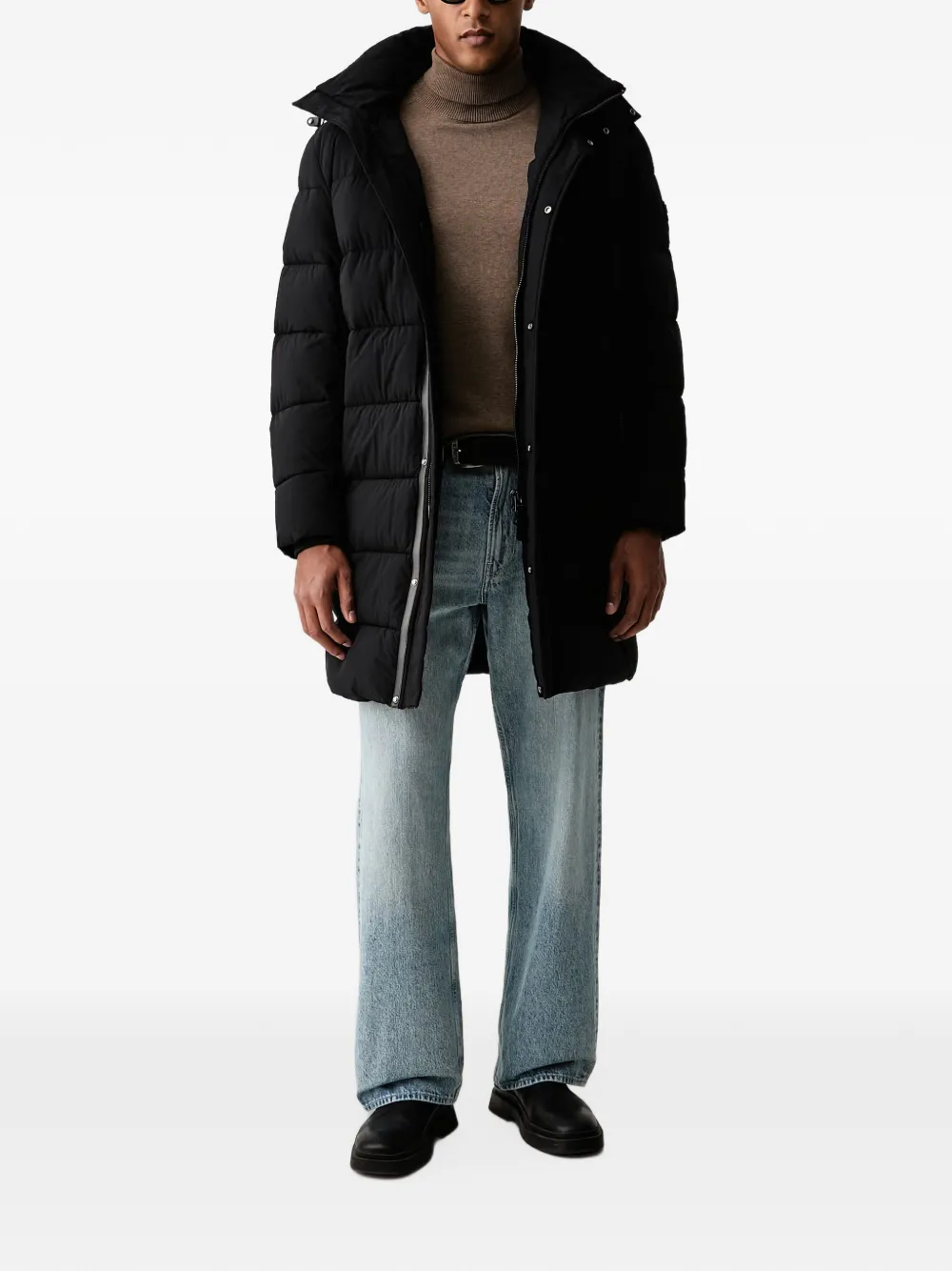 Joop! hooded padded coat Zwart