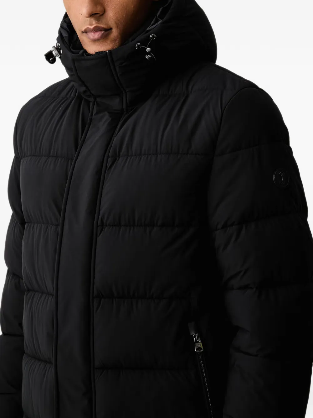 Joop! hooded padded coat Zwart