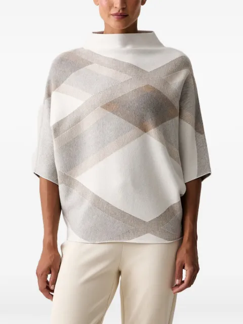 Joseph Ribkoff checked high-neck sweater