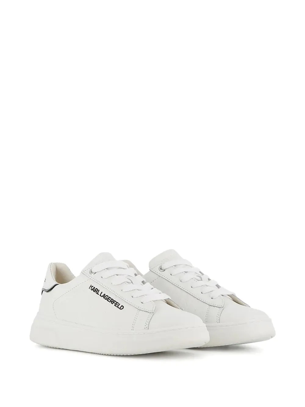 Karl Lagerfeld Kids baskets en cuir à logo imprimé - Blanc Karl Lagerfeld Kids baskets en cuir à logo imprimé - Blanc