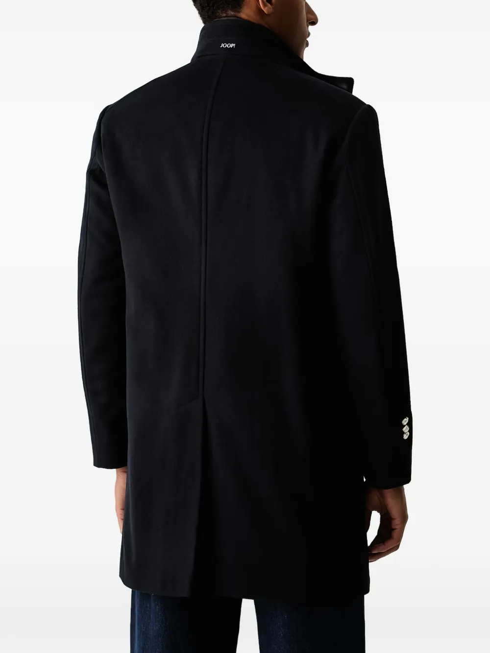 Joop! button-fastening high-neck coat Blauw