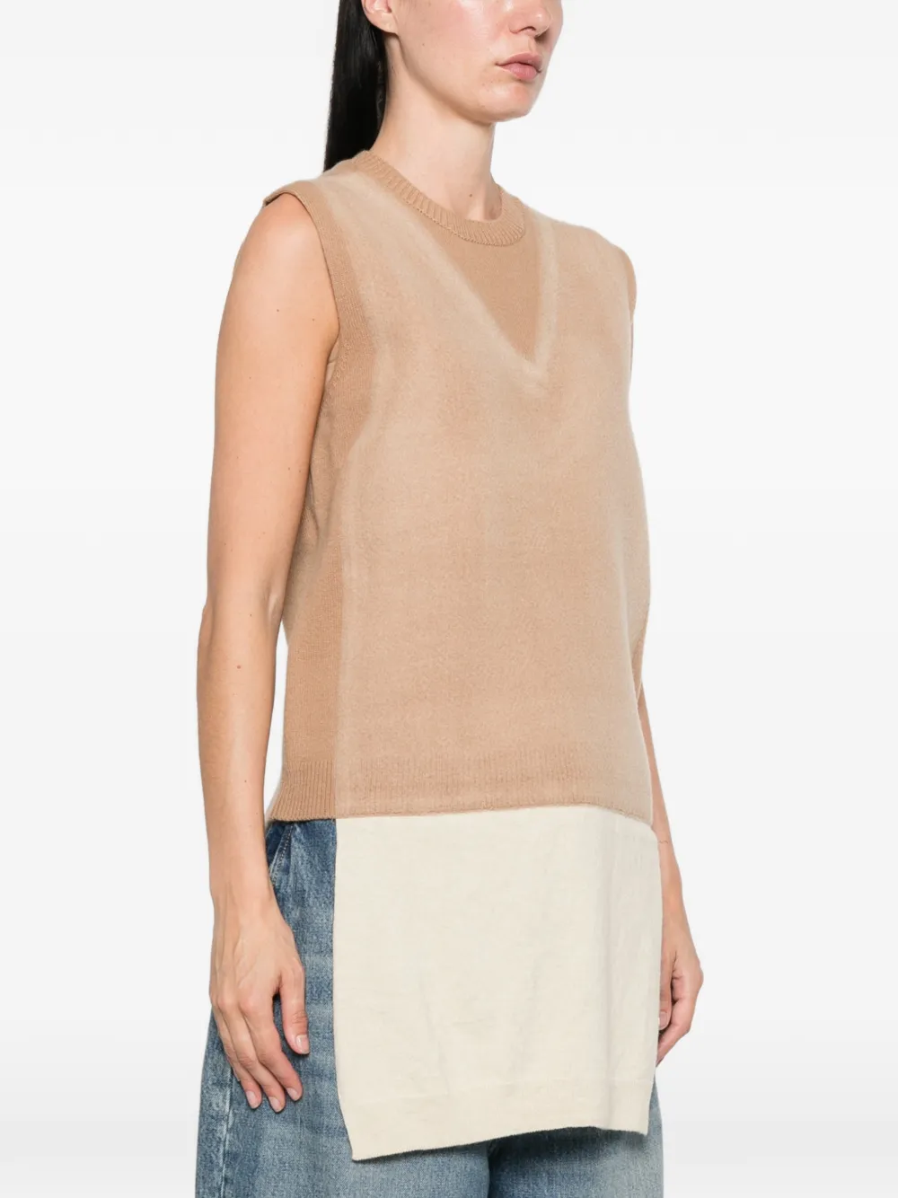 MM6 Maison Margiela Trompe l'oeil gelaagde trui Beige