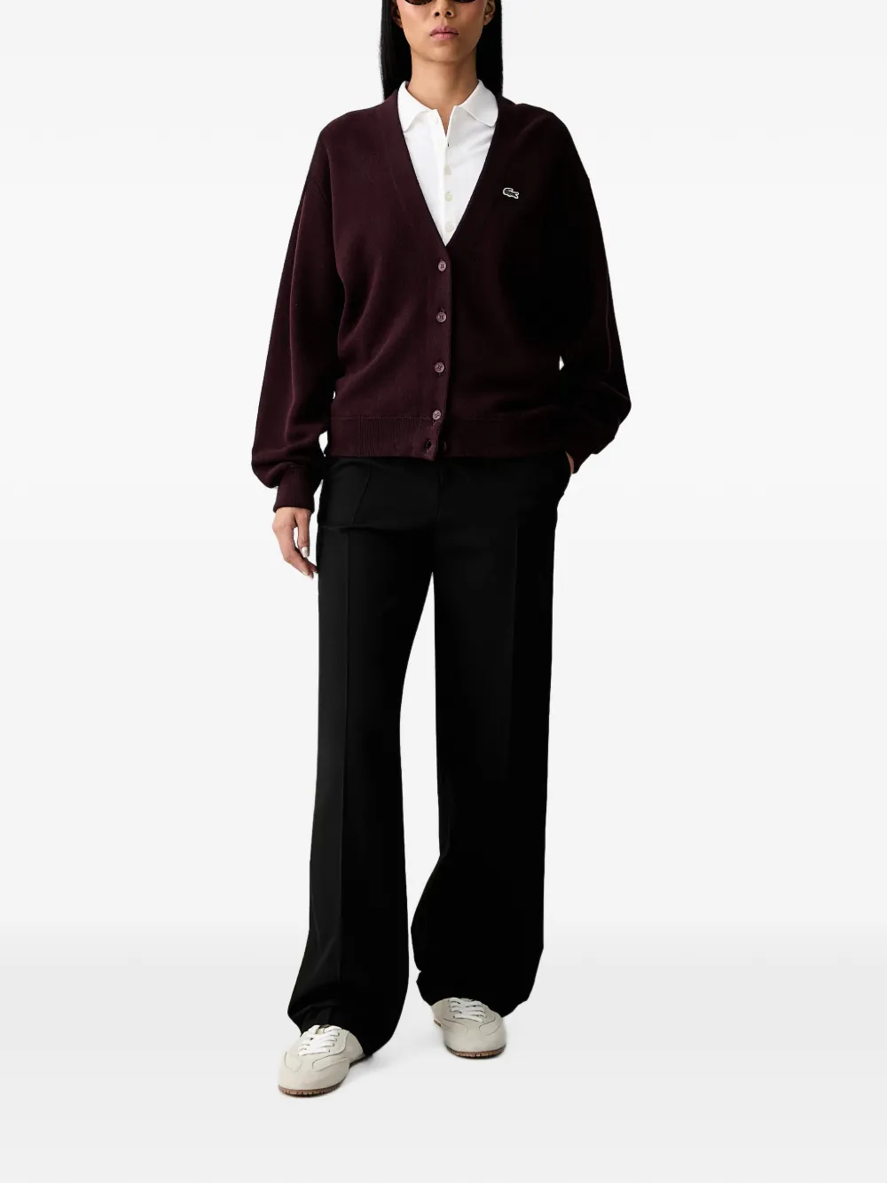 Lacoste Vest met logopatch Rood
