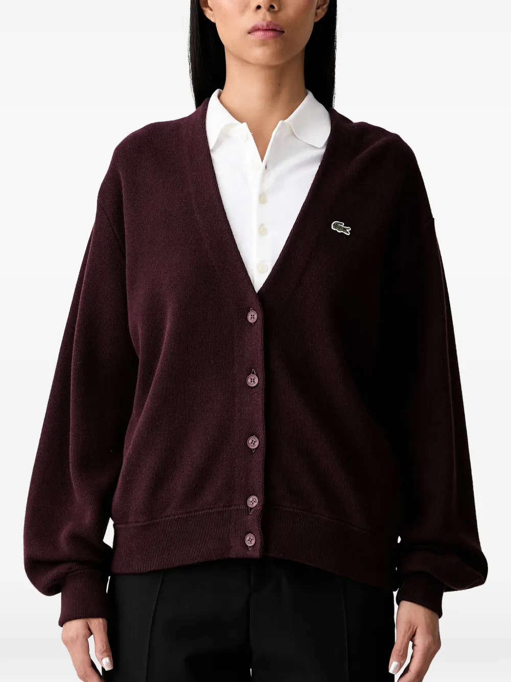 Lacoste Vest met logopatch Rood