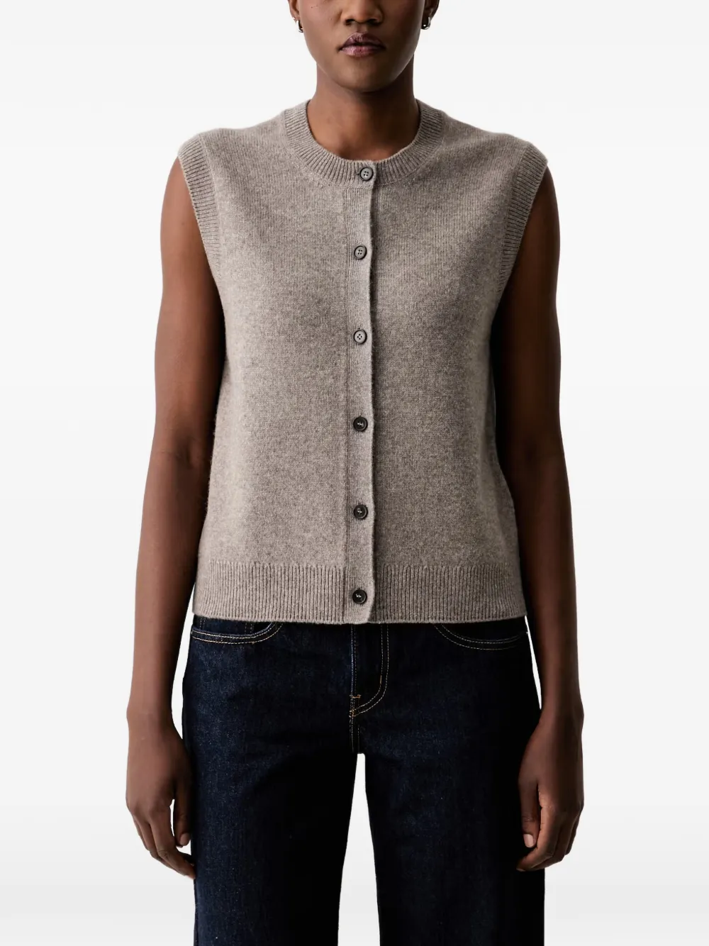 Marc O'Polo ribbed-knit sleeveless vest - Grigio