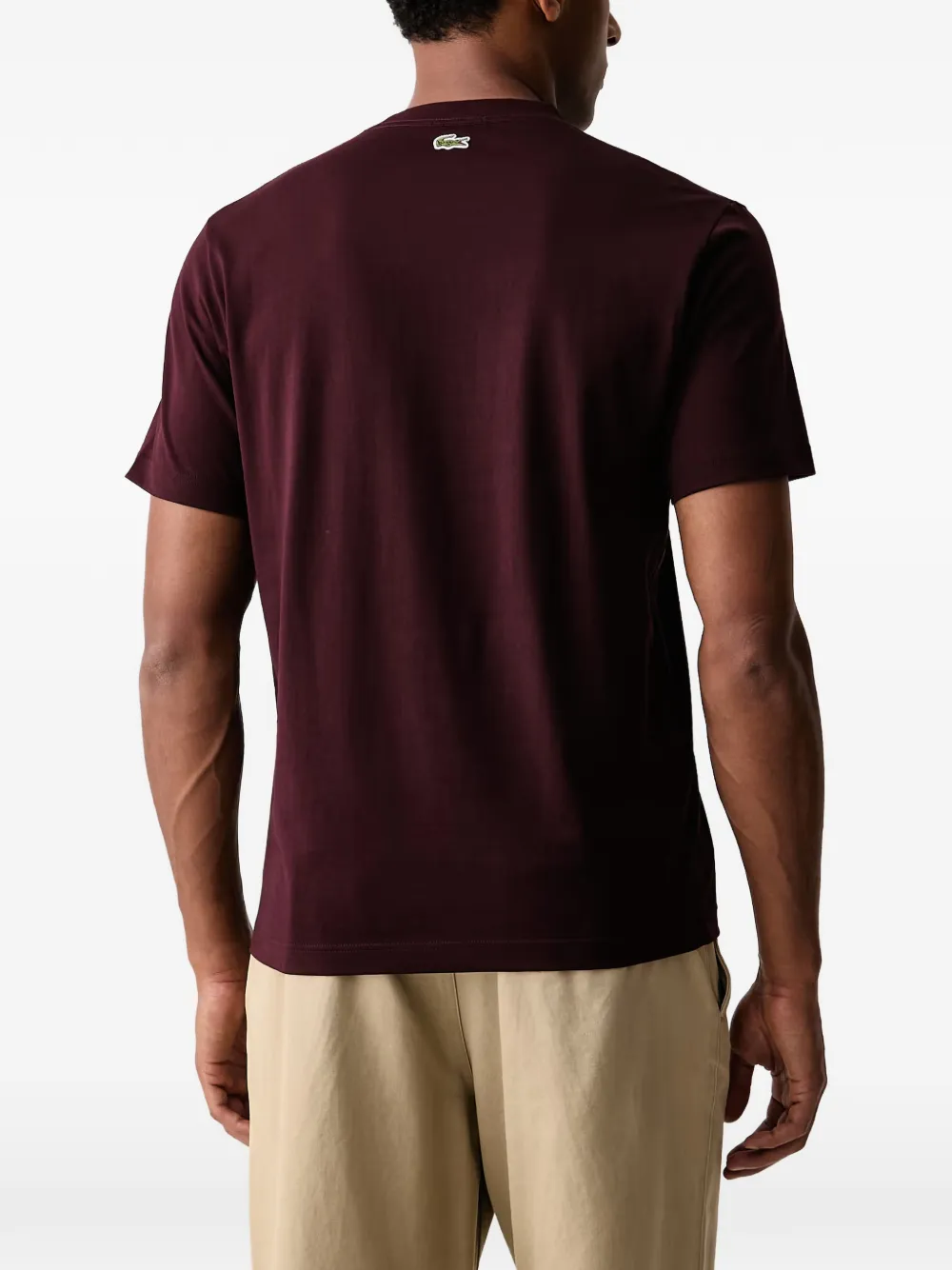 Lacoste T-shirt met logo-patch en reliëf Rood