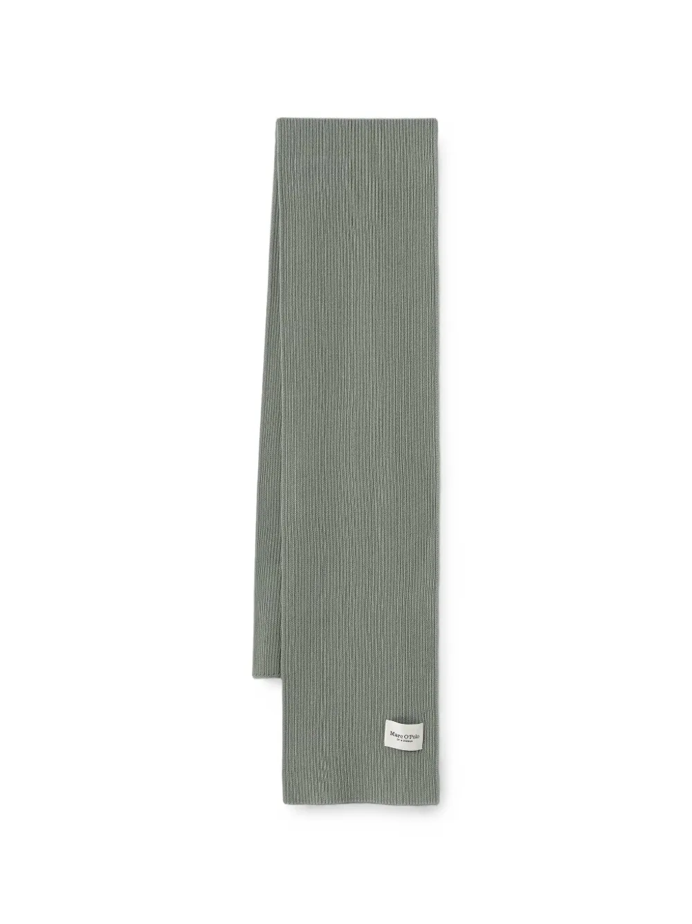 Marc O'polo Ribbed-knit Cotton Scarf In Green