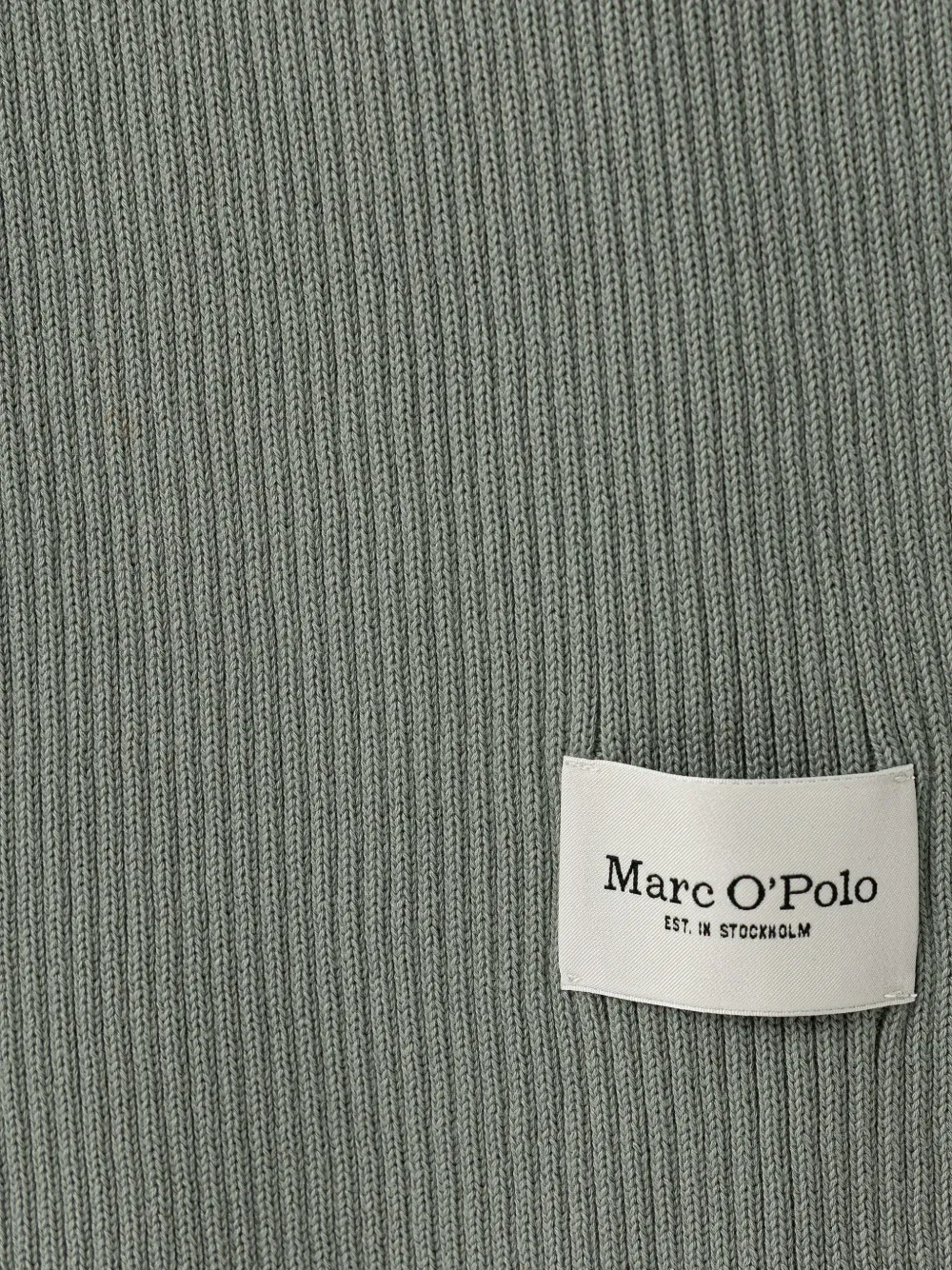 Marc O'Polo Ribgebreide katoenen sjaal Groen