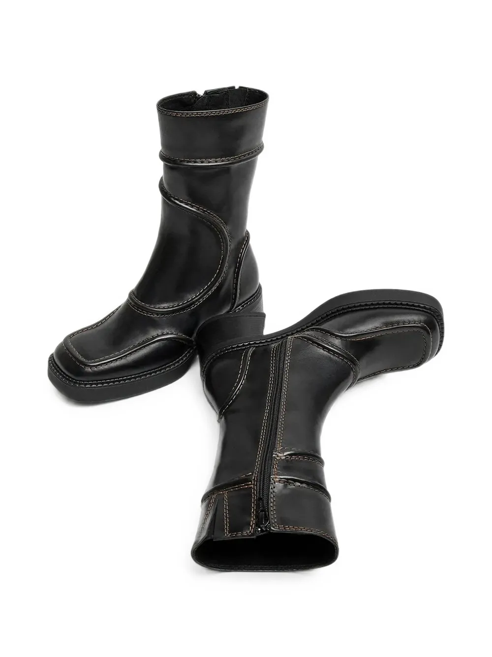 Miista Malene panelled leather boots Zwart