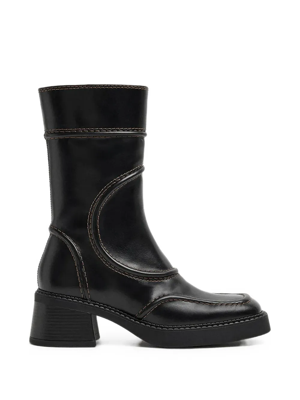 Miista Malene panelled leather boots Zwart