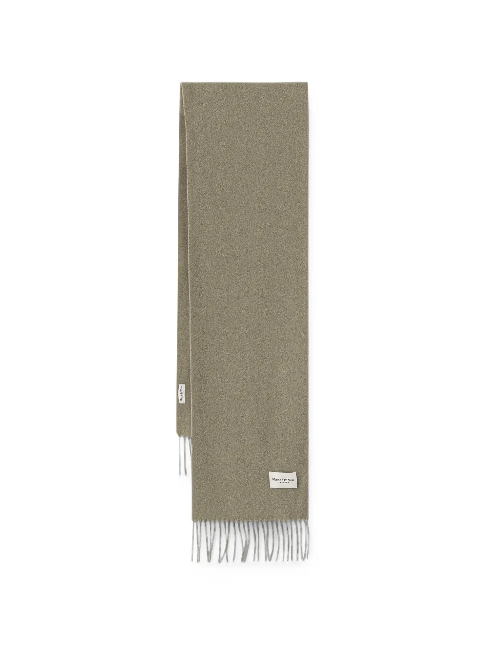 Marc O'polo Fringed Logo-patch Scarf In Orange