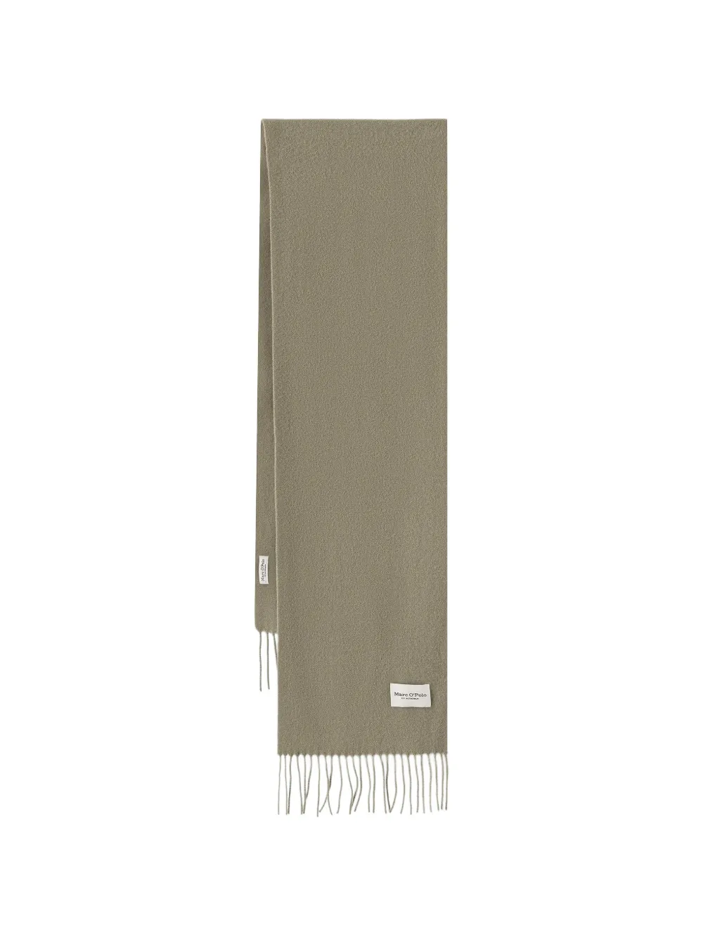 Marc O'Polo fringed logo-patch scarf - Verde