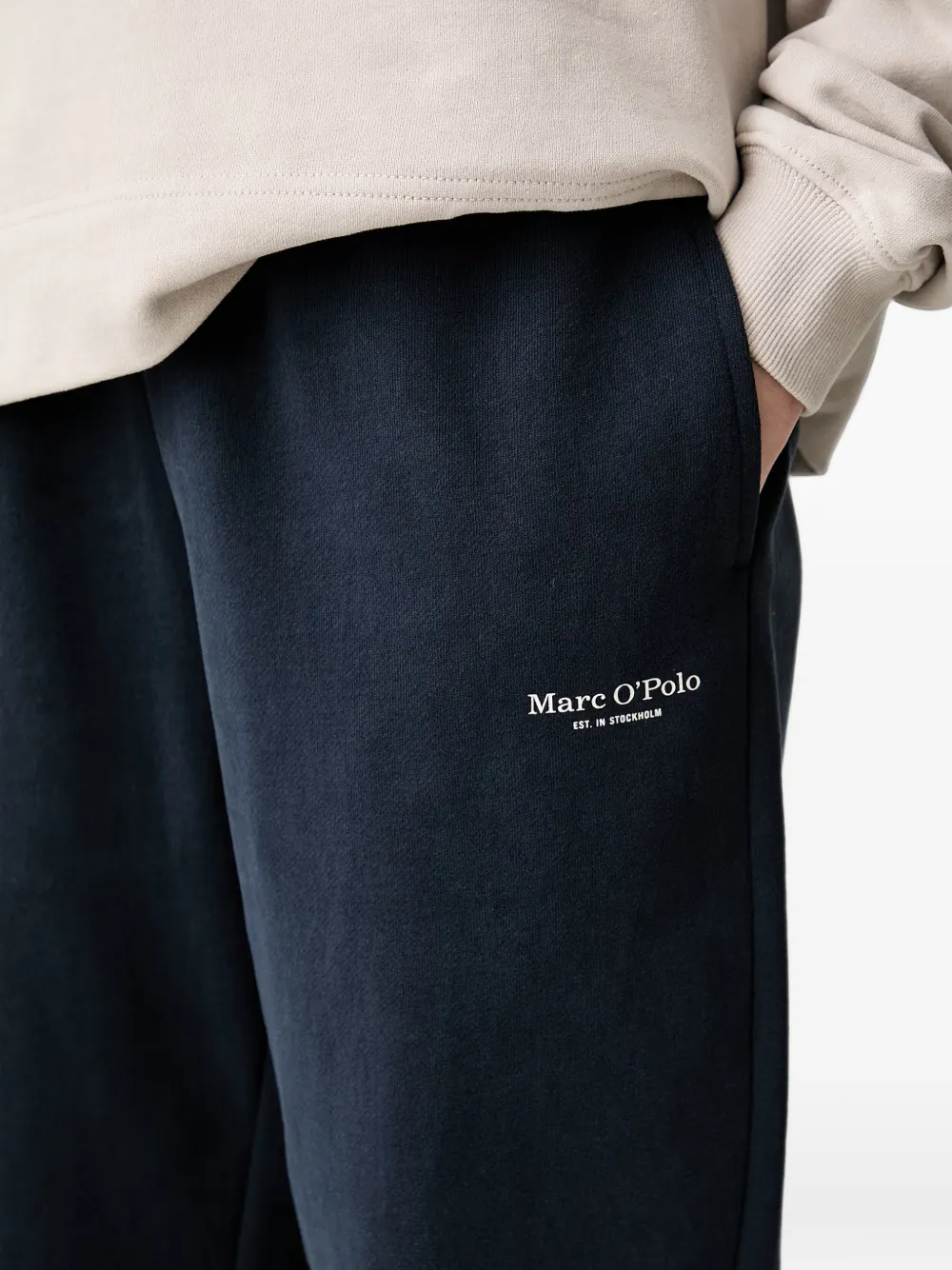 Marc O'Polo Trainingsbroek met logoprint Blauw