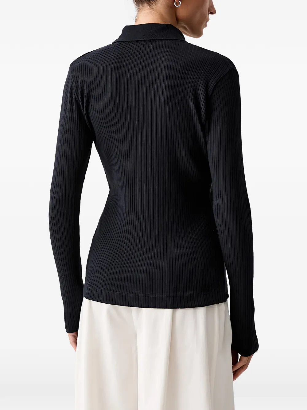 Marc O'Polo Ribgebreid poloshirt Blauw