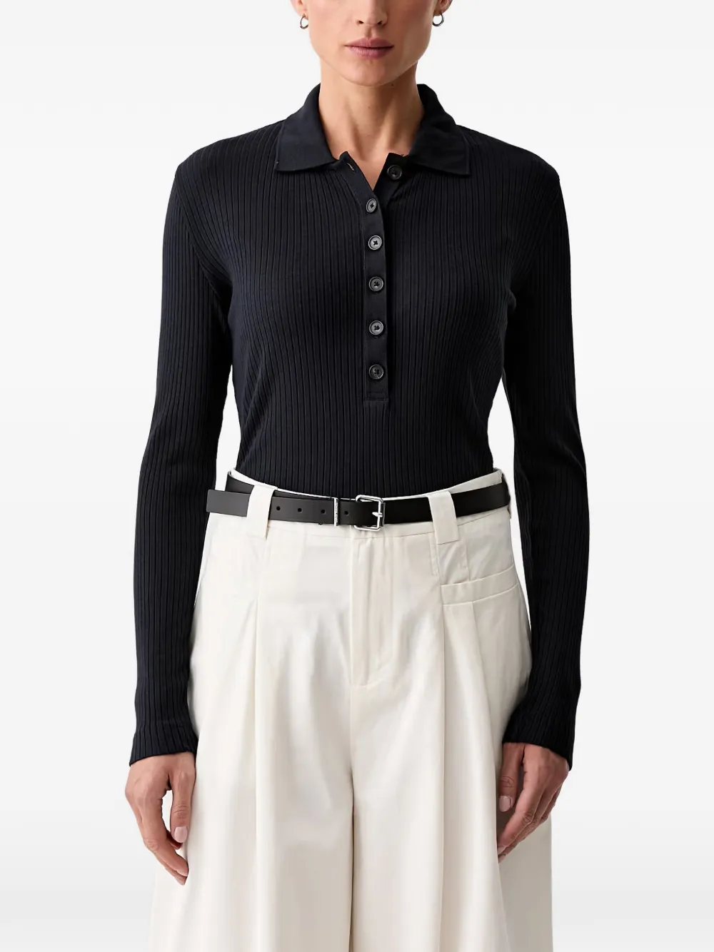 Marc O'Polo ribbed-knit polo shirt - Blu
