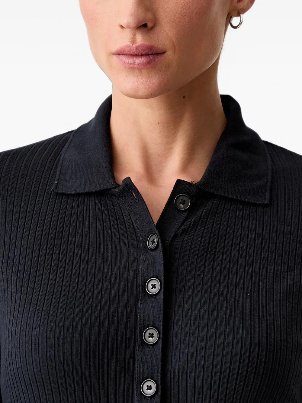 Marc O'Polo Ribgebreid poloshirt Blauw