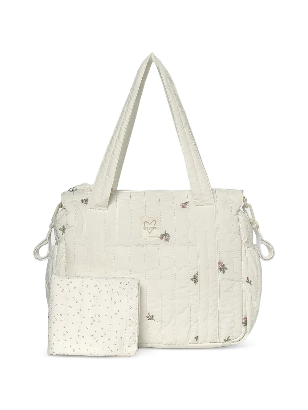 Mayoral Gesteppte Wickeltasche mit Blumenstickerei - Weiß