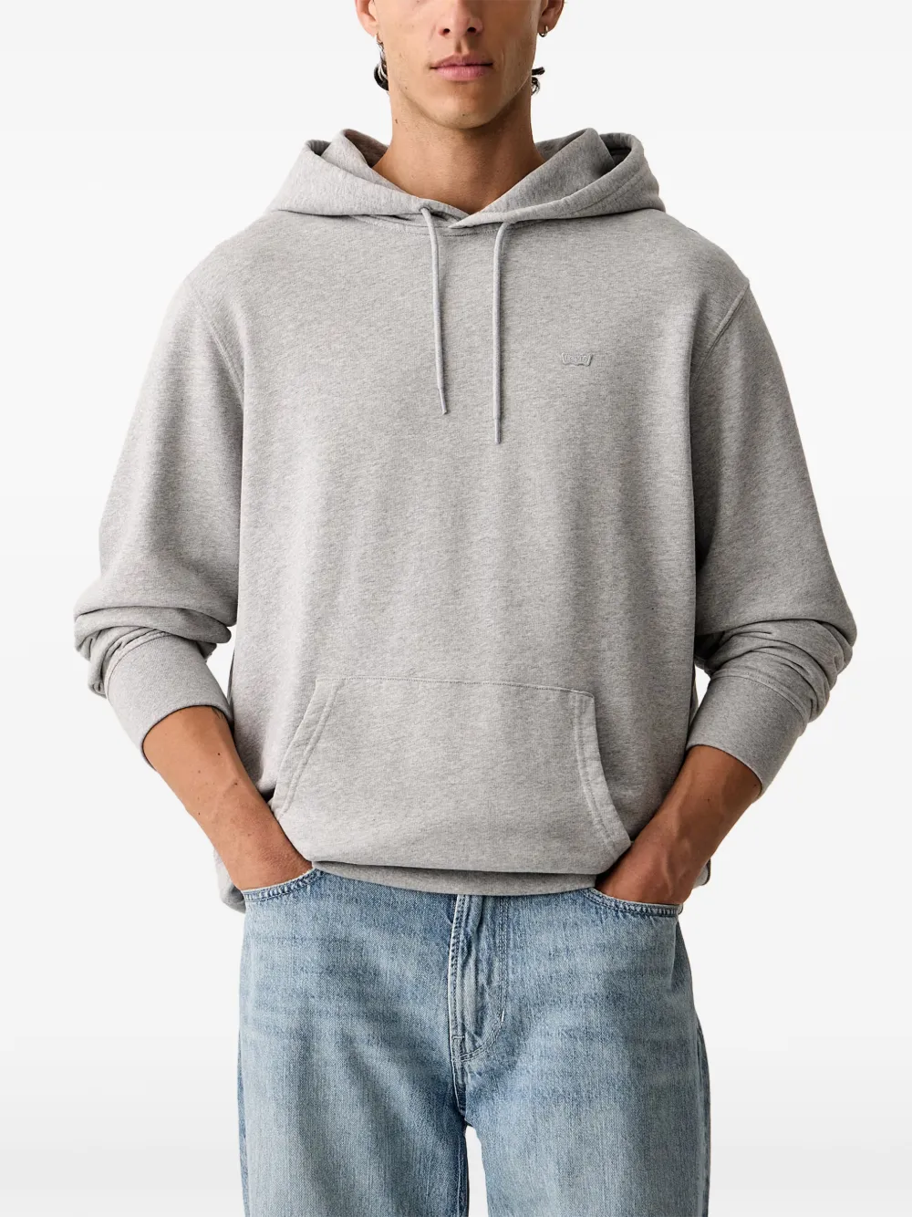 Levi's Original Housemark logo-patch cotton hoodie - Grigio