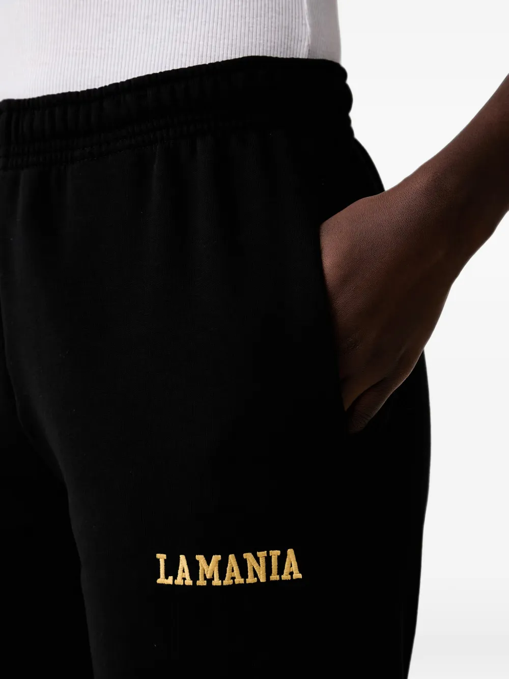 La Mania Grant elastische trainingsbroek met geborduurd logo Zwart