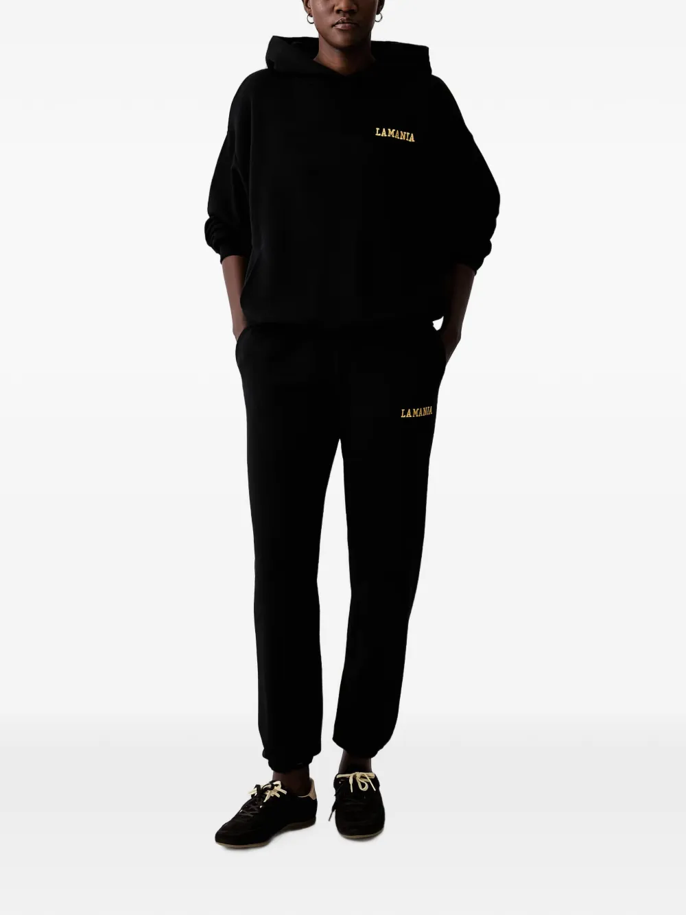La Mania Grant elastische trainingsbroek met geborduurd logo Zwart
