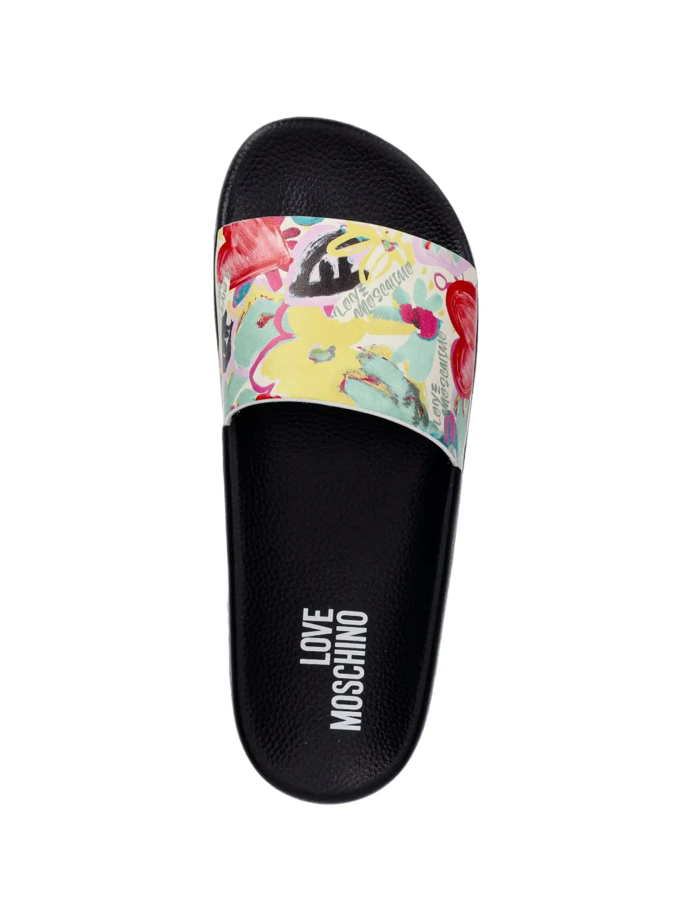 Love Moschino heart-print logo-print slides Beige