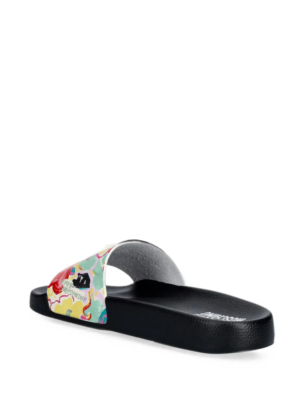Love Moschino heart-print logo-print slides Beige