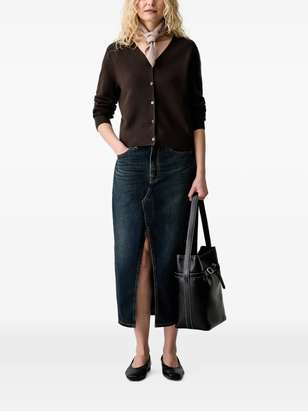 Marc O'Polo Geribbeld vest Bruin
