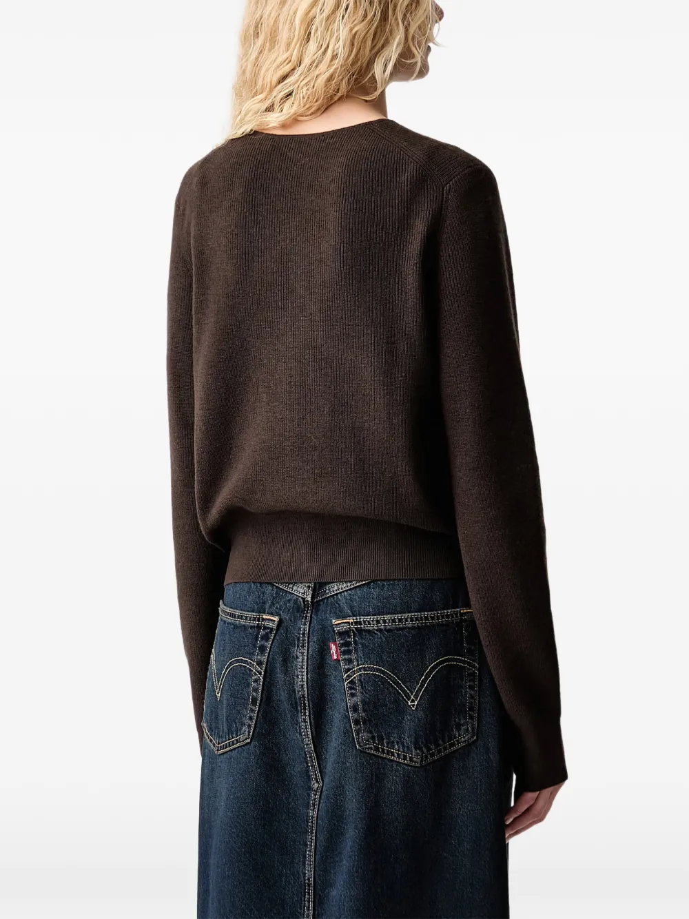 Marc O'Polo Geribbeld vest Bruin