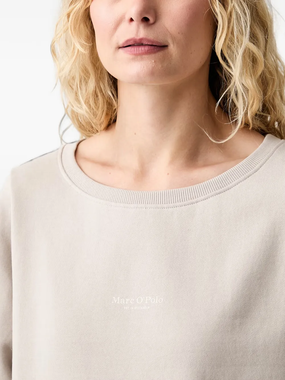 Marc O'Polo Sweater met logoprint Beige