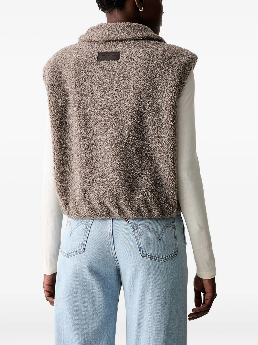 Marc O'Polo Bouclé mouwloze bodywarmer Bruin
