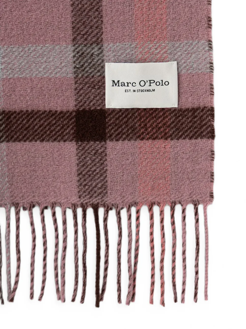 Marc O'Polo checked wool shawl Roze