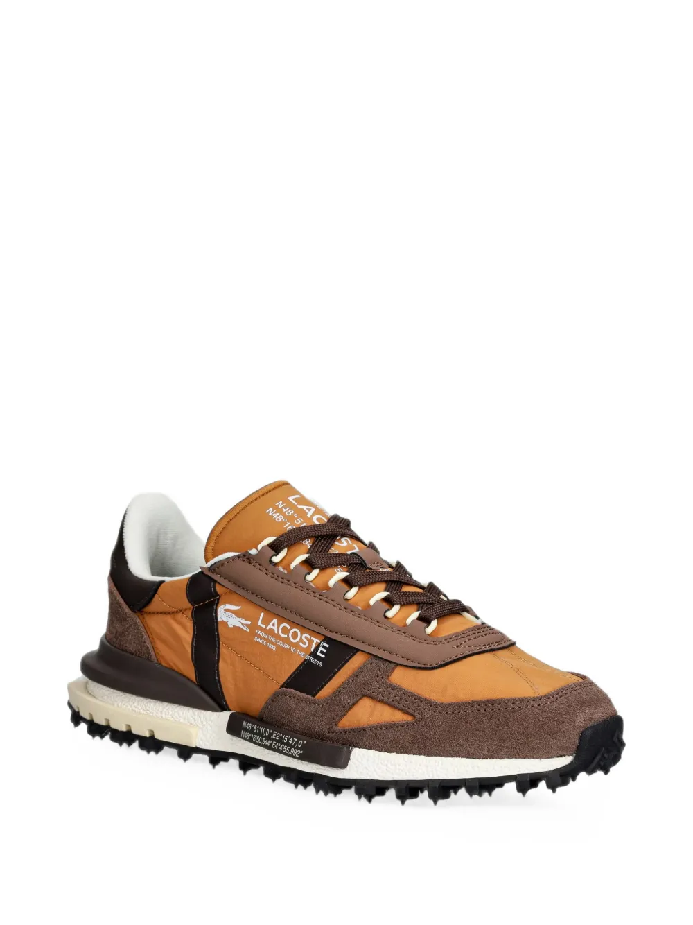 Lacoste Elite Active logo-print panelled sneakers Oranje