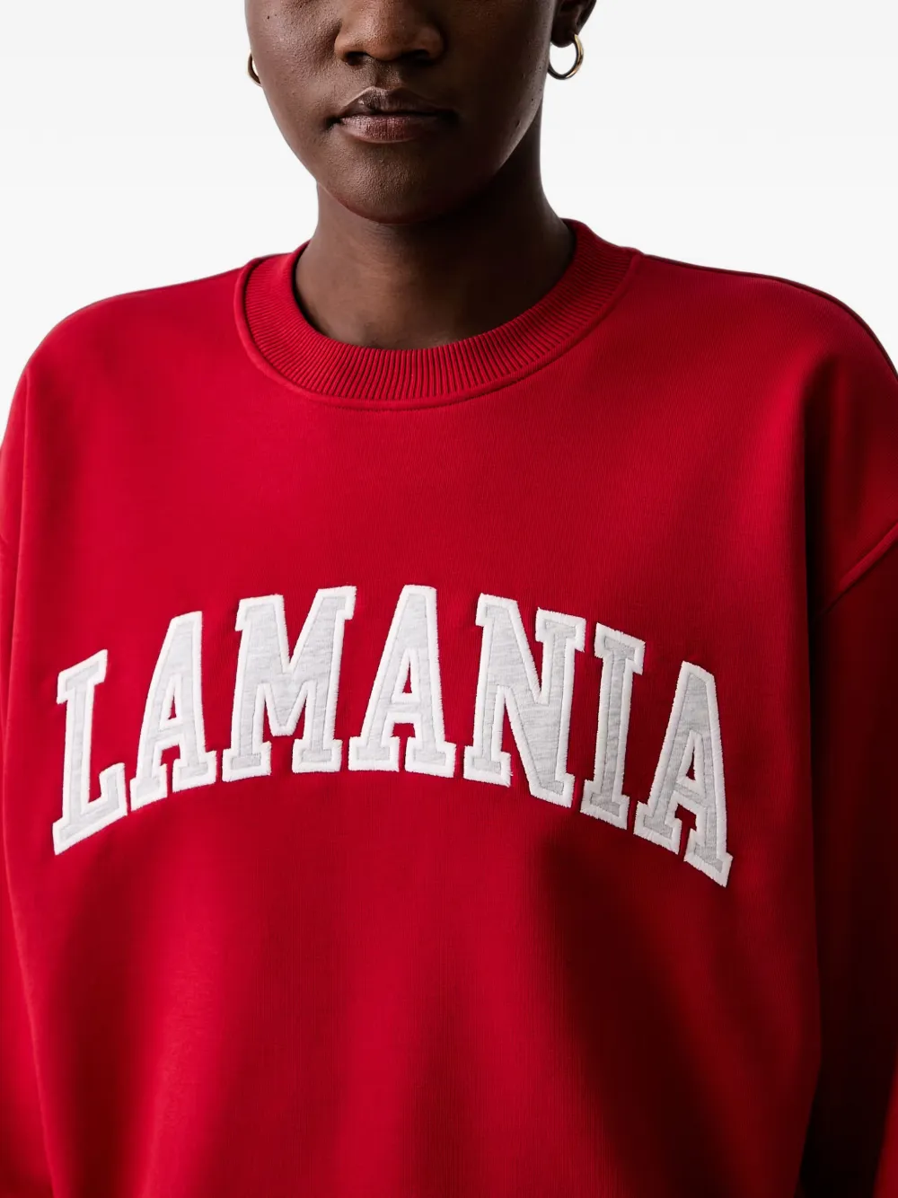 La Mania Ruffie sweater met logo-patch Rood