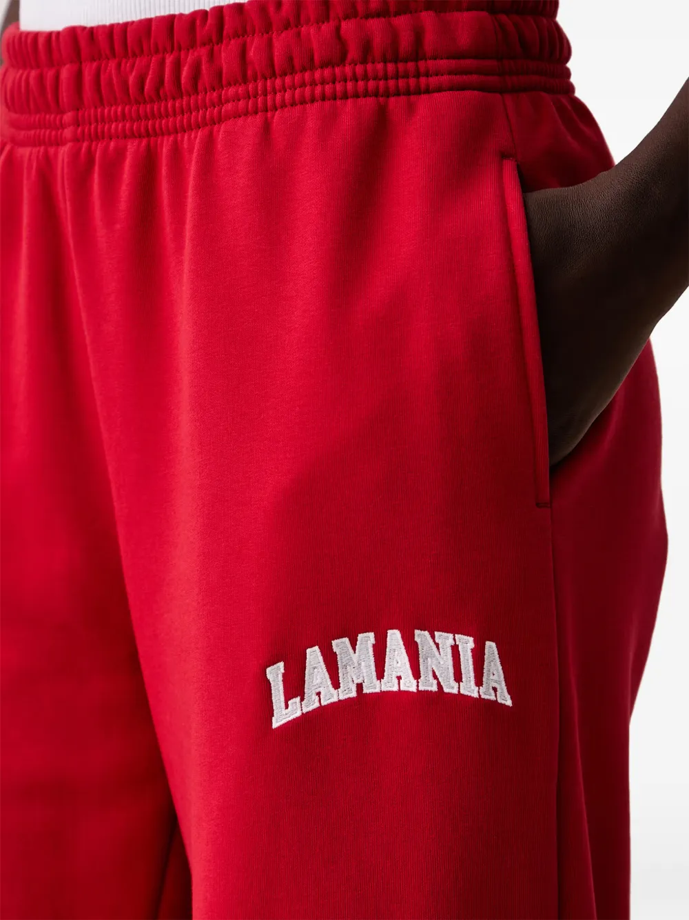 La Mania Evan trainingsbroek met geborduurd logo Rood