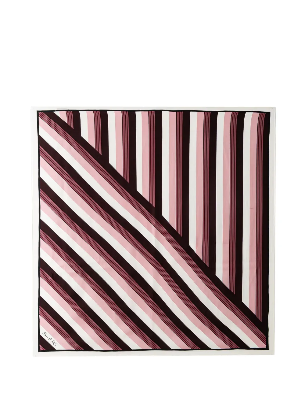 Marc O'Polo striped square scarf - Rosa