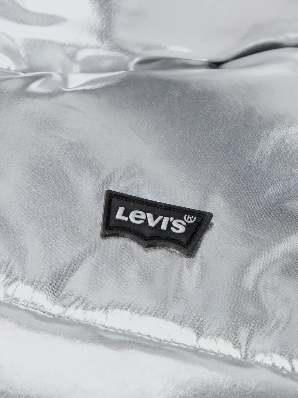 Levi's Kids metallic hooded puffer jacket Zilver