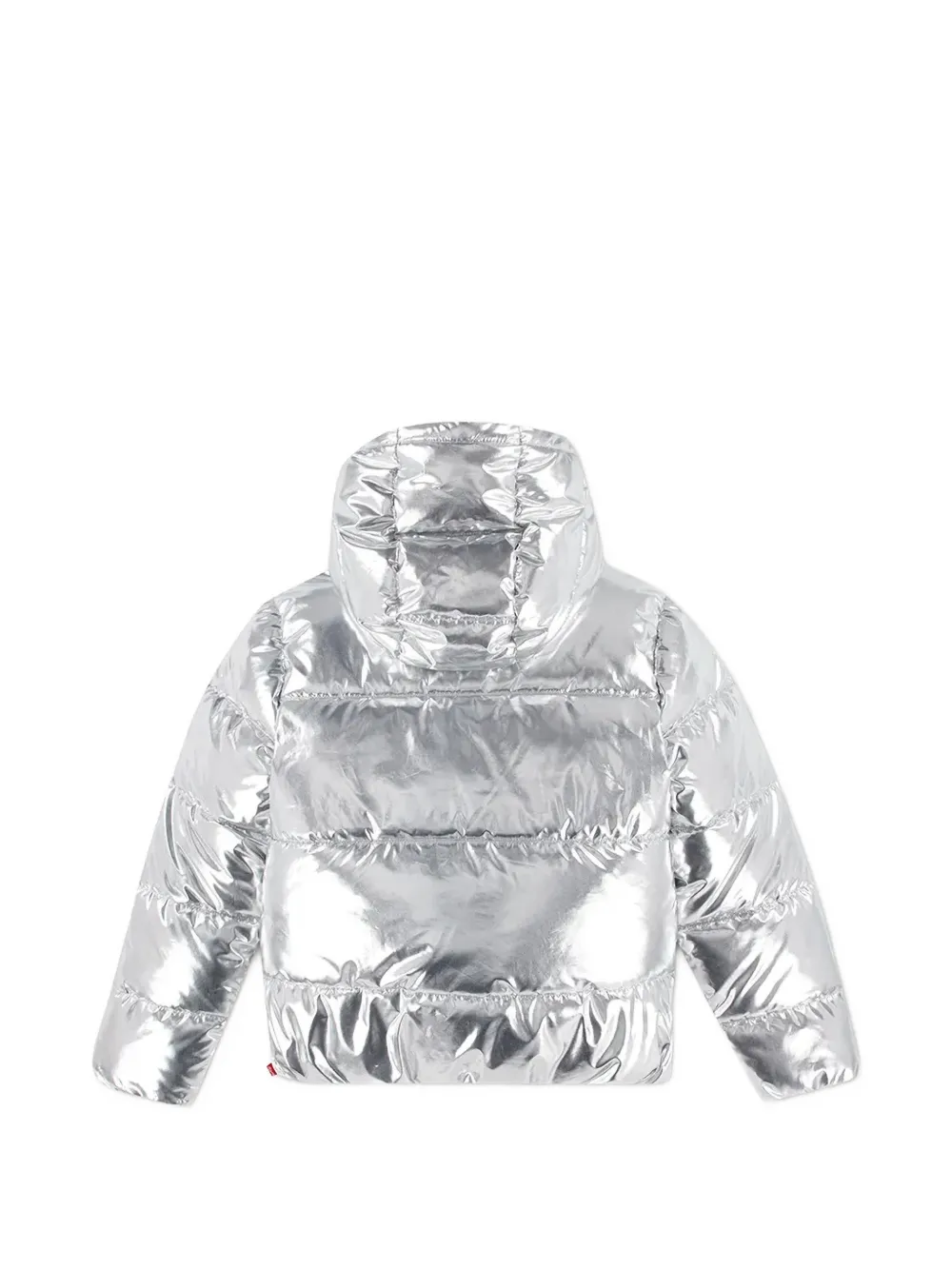 Levi's Kids metallic hooded puffer jacket Zilver