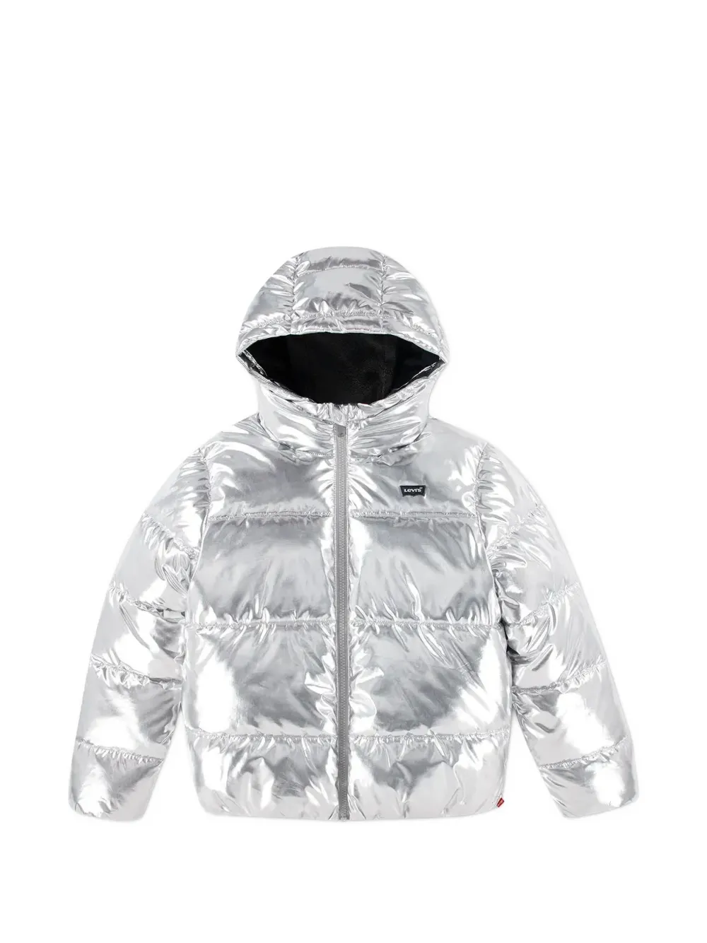 Levi's Kids metallic hooded puffer jacket - Argento
