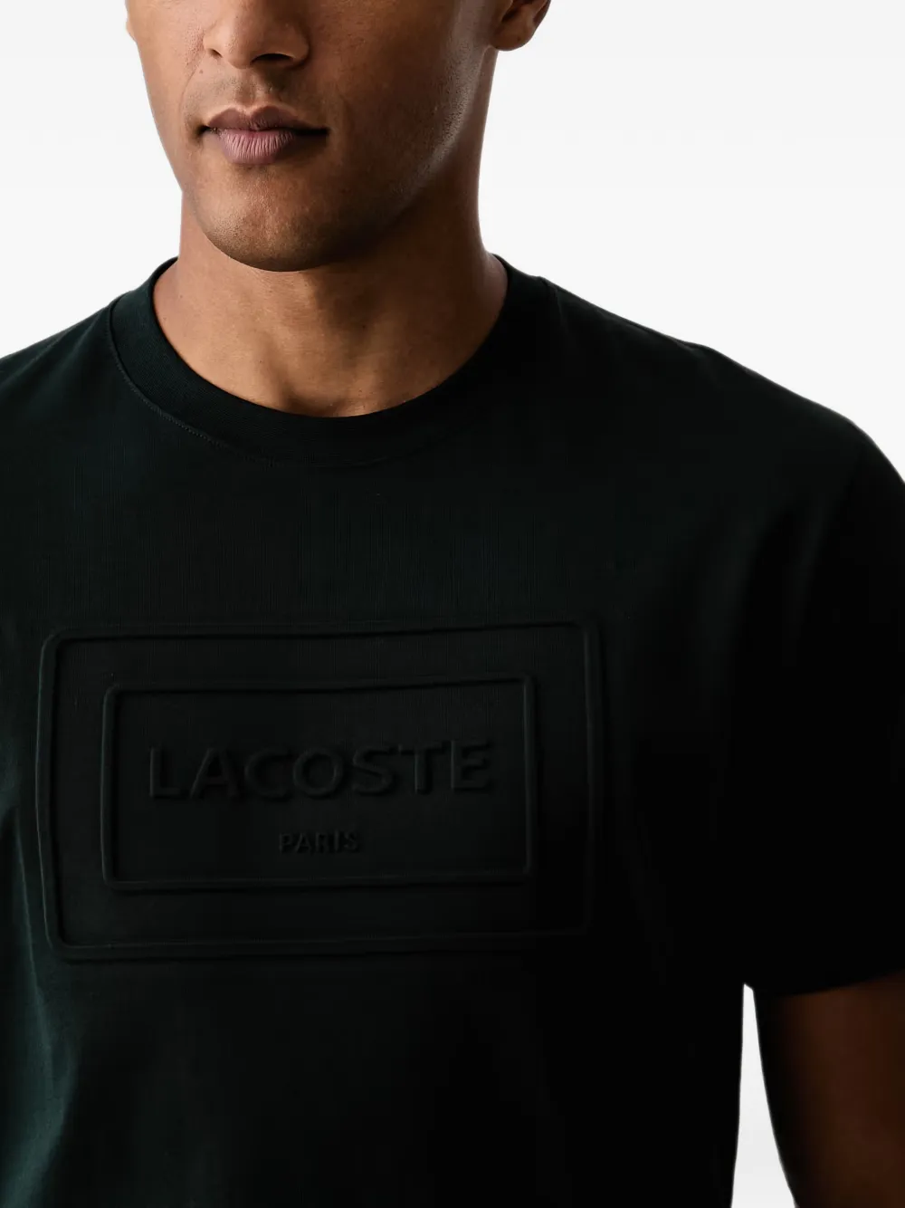 Lacoste T-shirt met logo-reliëf Groen