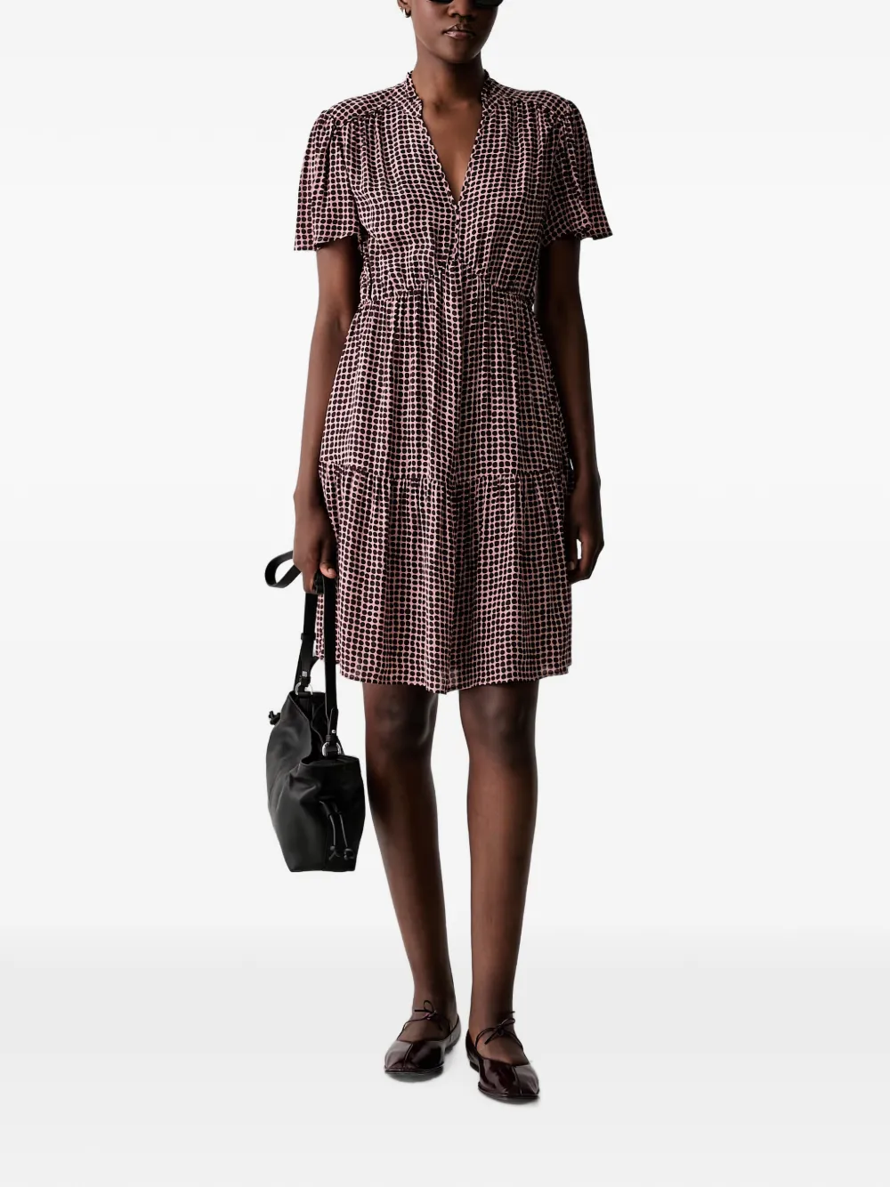 Marc O'Polo Jurk met geometrische print Rood