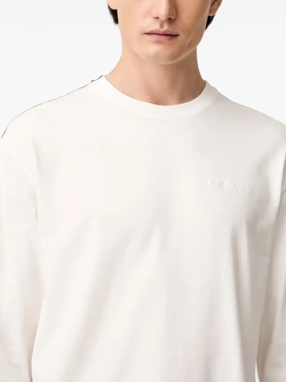 Marc O'Polo logo-embroidered long-sleeved T-shirt Wit