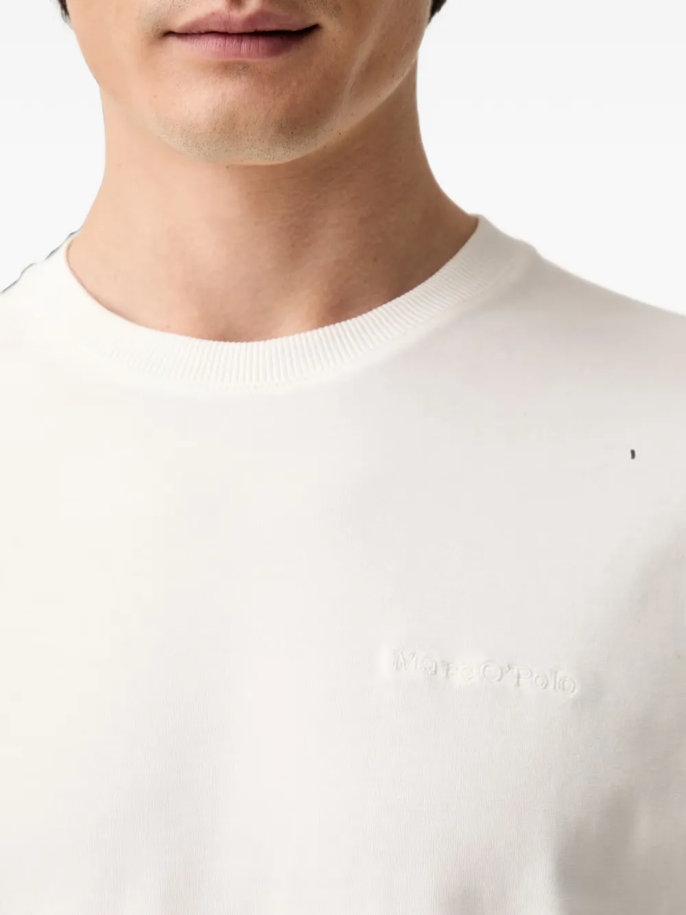 Marc O'Polo logo-embroidered long-sleeved T-shirt Wit