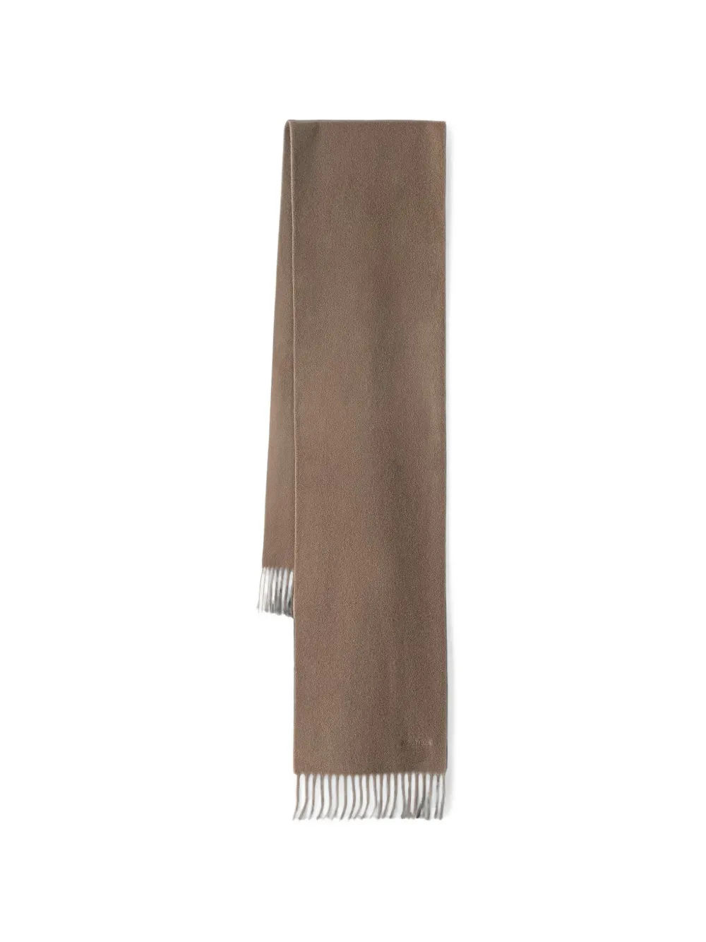 Max Mara fringed logo-embroidered scarf - Toni neutri