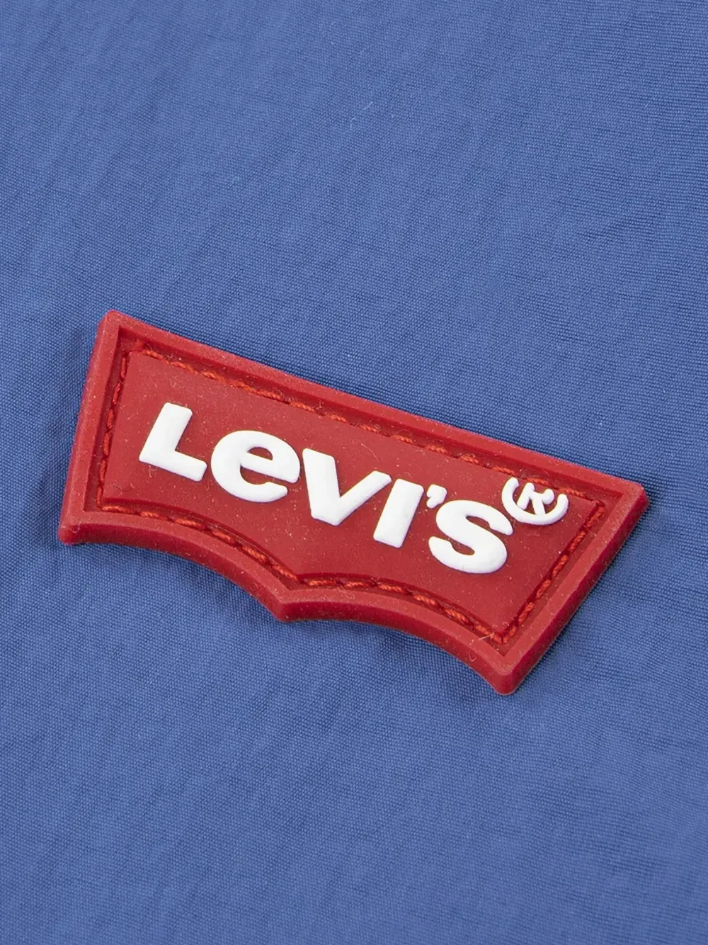 Levi's Kids hooded logo-patch jacket Blauw
